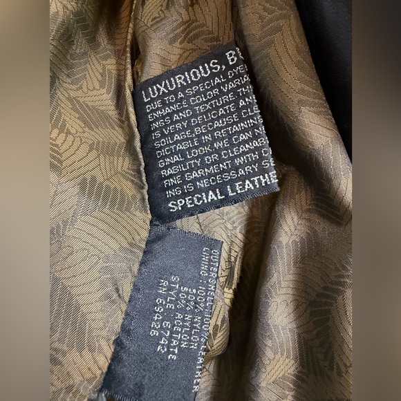 Pelle Studio Men’s Large Black Genuine Leather Bomber Jacket Vintage size L - Picture 7 of 9